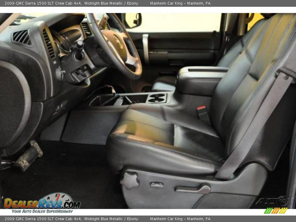 2009 GMC Sierra 1500 SLT Crew Cab 4x4 Midnight Blue Metallic / Ebony Photo #9