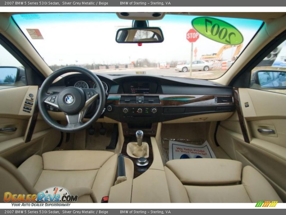 2007 BMW 5 Series 530i Sedan Silver Grey Metallic / Beige Photo #11
