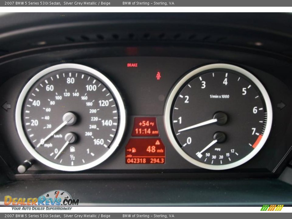 2007 BMW 5 Series 530i Sedan Silver Grey Metallic / Beige Photo #14