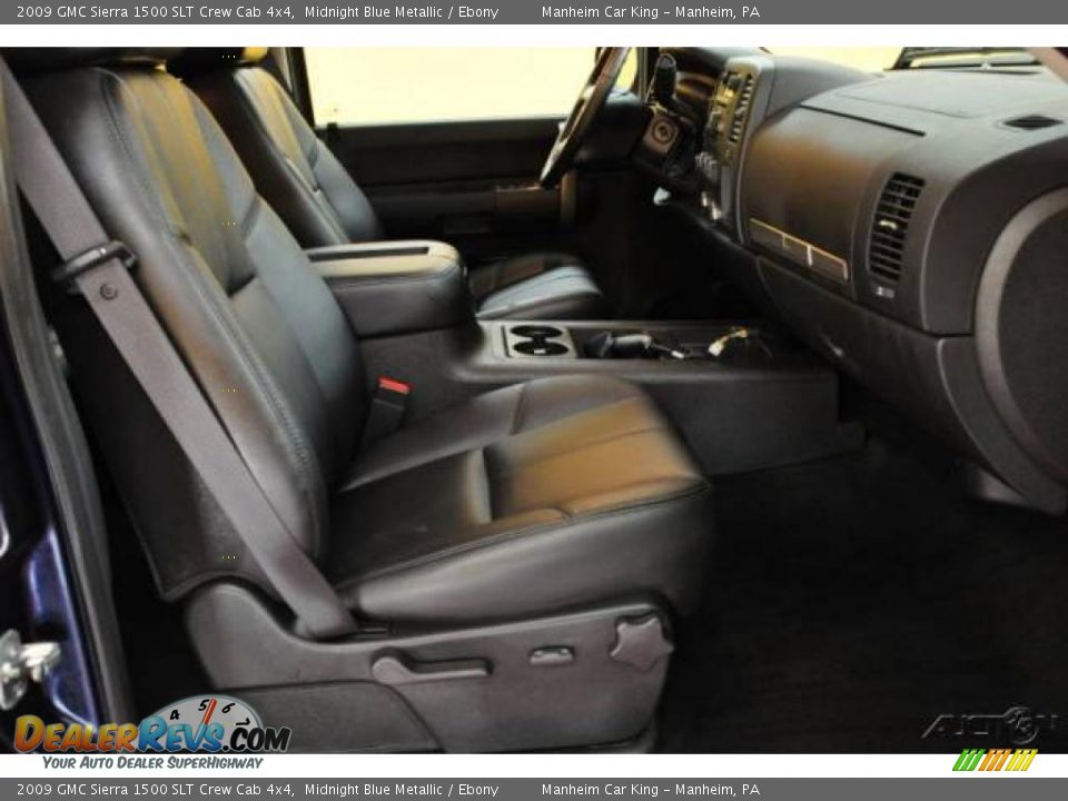2009 GMC Sierra 1500 SLT Crew Cab 4x4 Midnight Blue Metallic / Ebony Photo #13
