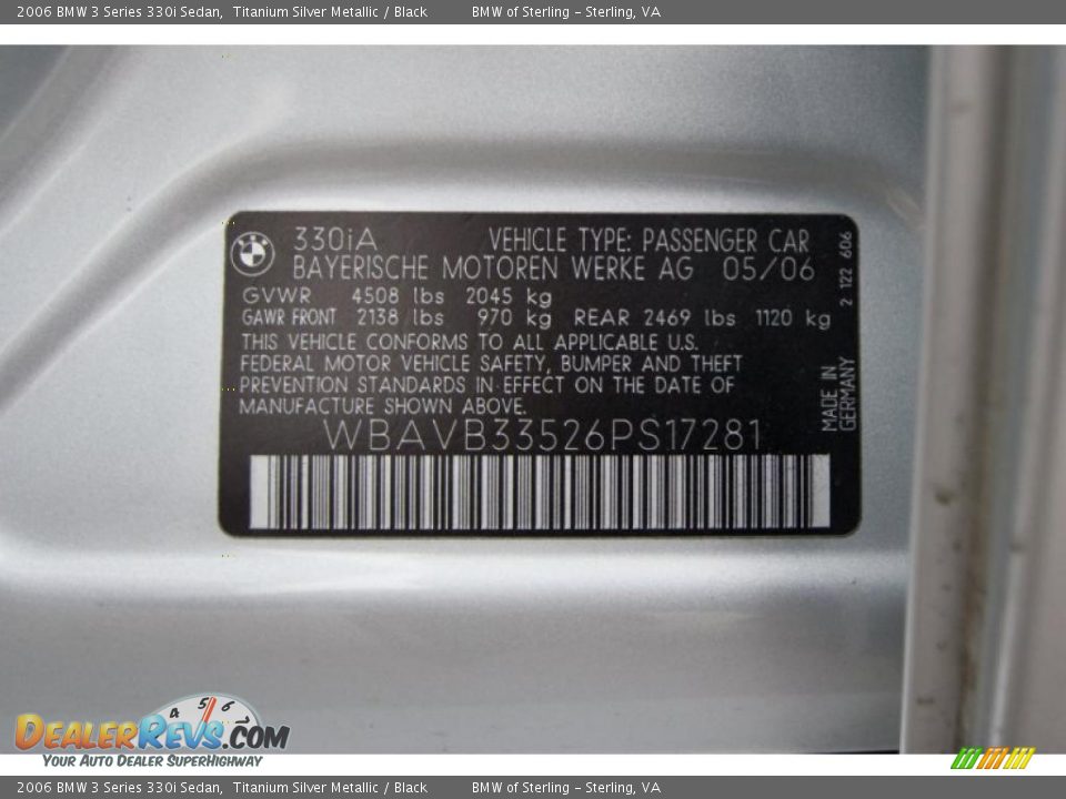 2006 BMW 3 Series 330i Sedan Titanium Silver Metallic / Black Photo #15