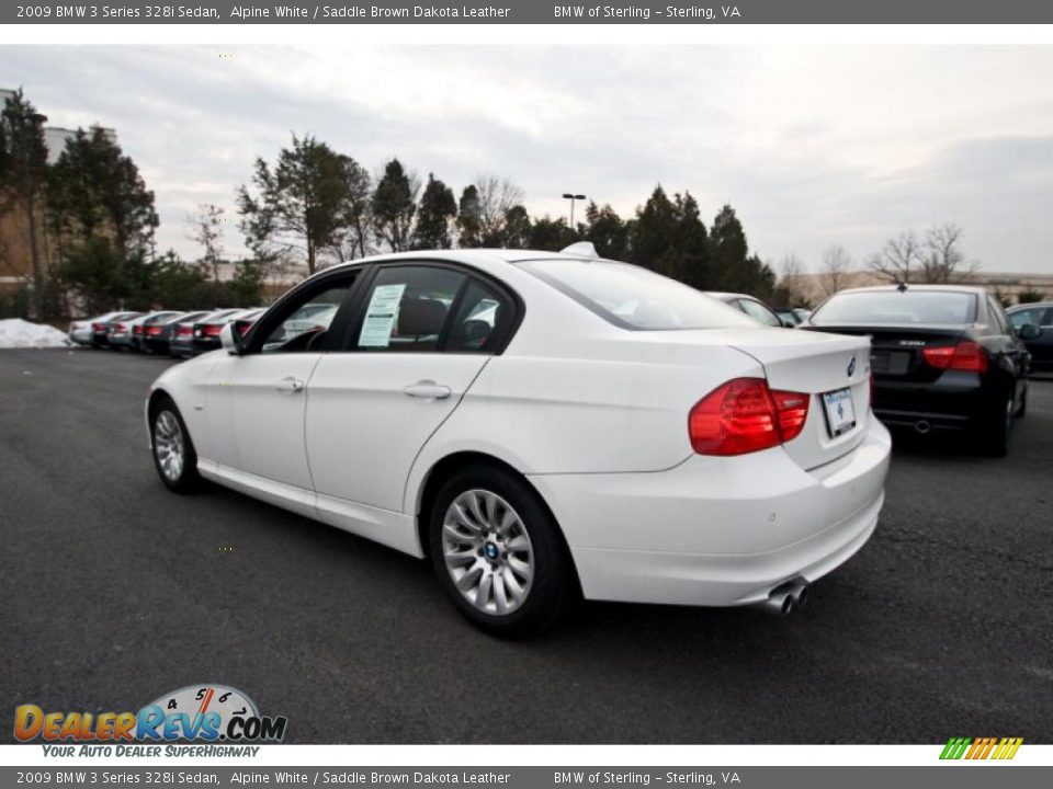 2009 BMW 3 Series 328i Sedan Alpine White / Saddle Brown Dakota Leather Photo #4
