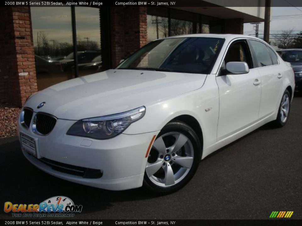 2008 BMW 5 Series 528i Sedan Alpine White / Beige Photo #1