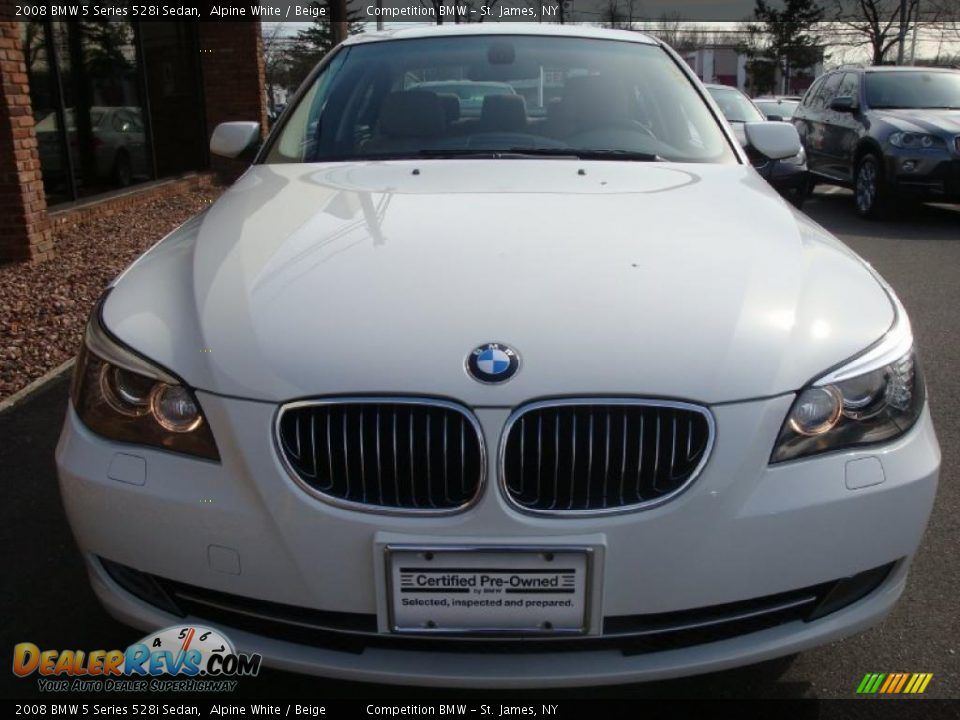 2008 BMW 5 Series 528i Sedan Alpine White / Beige Photo #2