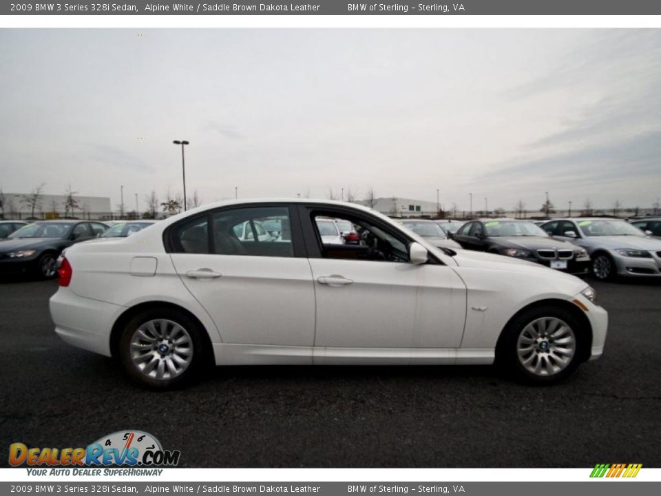 2009 BMW 3 Series 328i Sedan Alpine White / Saddle Brown Dakota Leather Photo #7