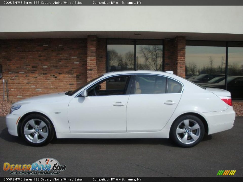 2008 BMW 5 Series 528i Sedan Alpine White / Beige Photo #3