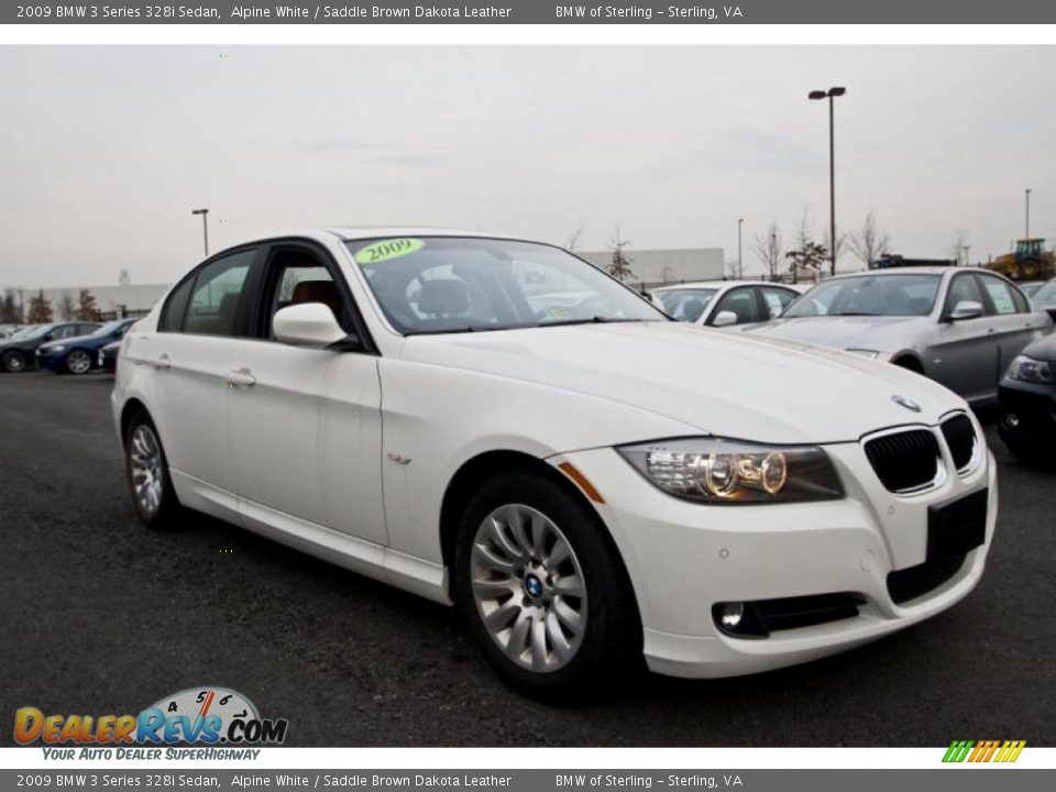 2009 BMW 3 Series 328i Sedan Alpine White / Saddle Brown Dakota Leather Photo #8
