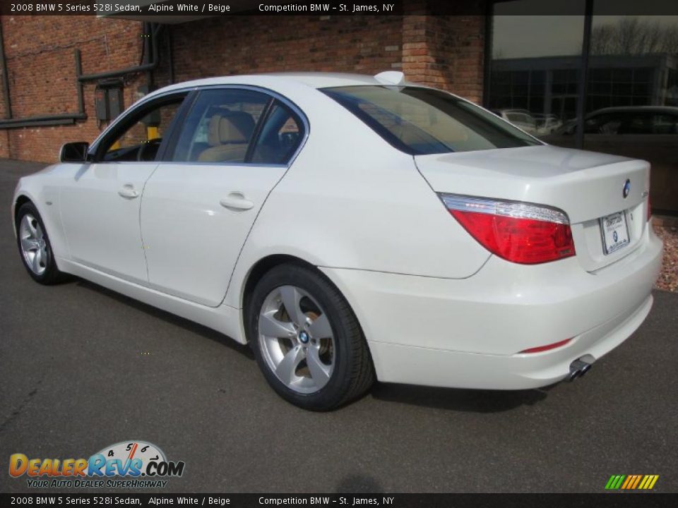 2008 BMW 5 Series 528i Sedan Alpine White / Beige Photo #4