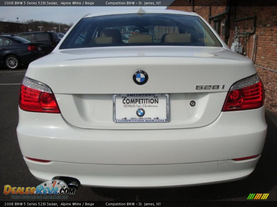 2008 BMW 5 Series 528i Sedan Alpine White / Beige Photo #5