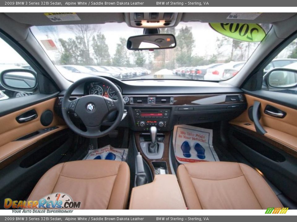 2009 BMW 3 Series 328i Sedan Alpine White / Saddle Brown Dakota Leather Photo #11