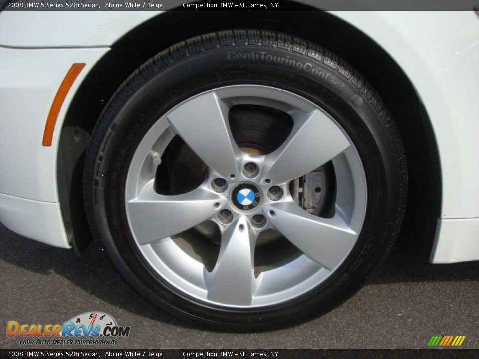 2008 BMW 5 Series 528i Sedan Alpine White / Beige Photo #7