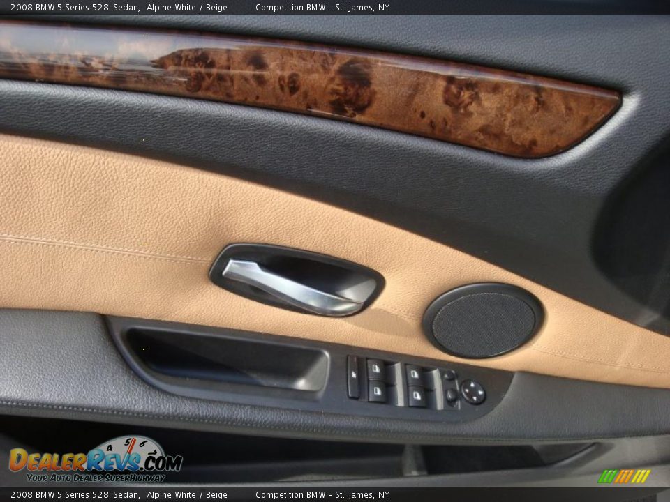 2008 BMW 5 Series 528i Sedan Alpine White / Beige Photo #8