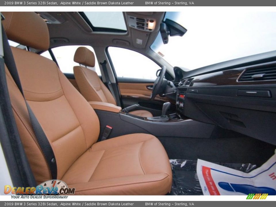2009 BMW 3 Series 328i Sedan Alpine White / Saddle Brown Dakota Leather Photo #13