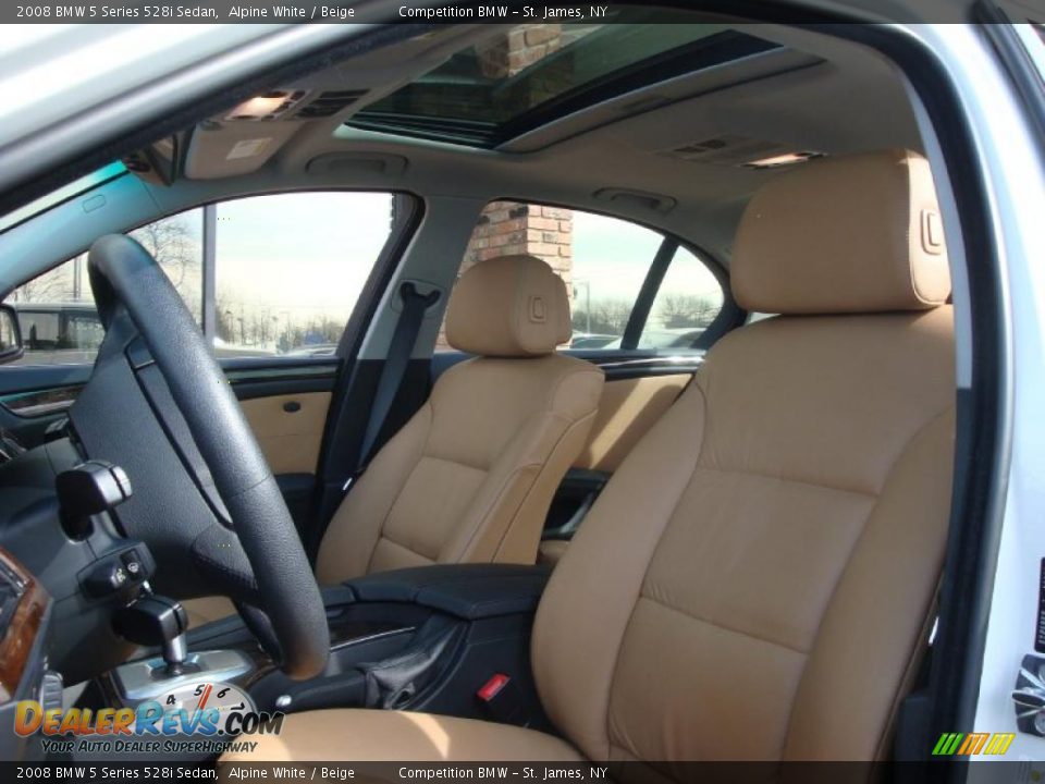 2008 BMW 5 Series 528i Sedan Alpine White / Beige Photo #9