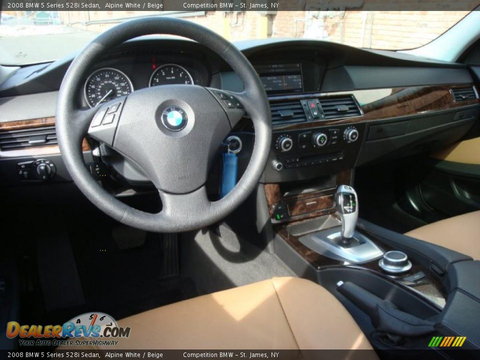 2008 BMW 5 Series 528i Sedan Alpine White / Beige Photo #11