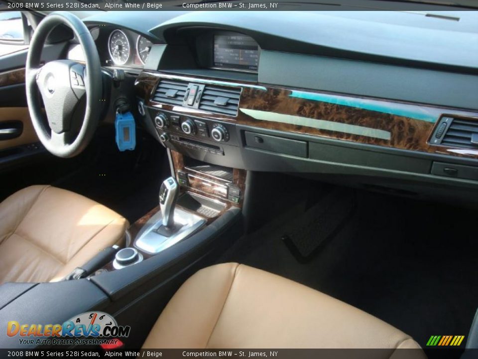 2008 BMW 5 Series 528i Sedan Alpine White / Beige Photo #12