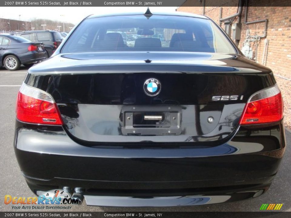 2007 BMW 5 Series 525i Sedan Jet Black / Black Photo #5