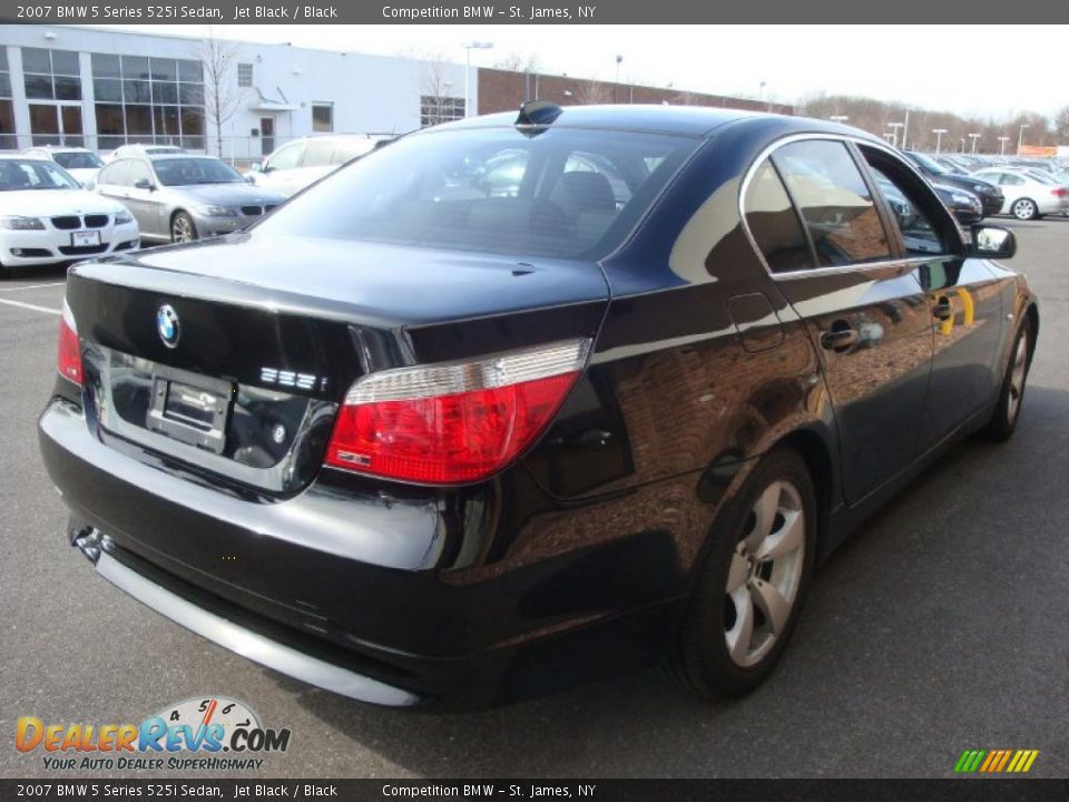2007 BMW 5 Series 525i Sedan Jet Black / Black Photo #6