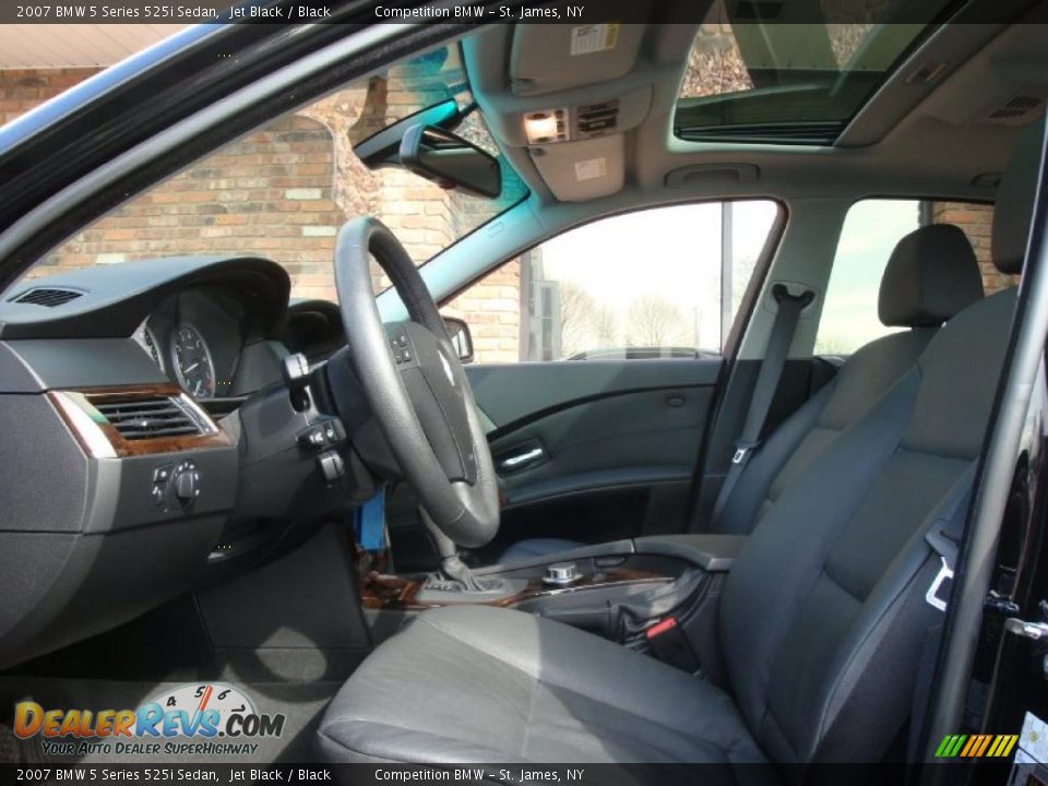 2007 BMW 5 Series 525i Sedan Jet Black / Black Photo #10