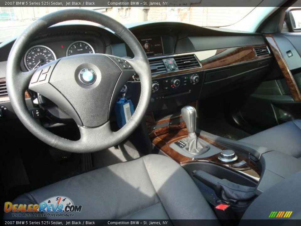 2007 BMW 5 Series 525i Sedan Jet Black / Black Photo #11