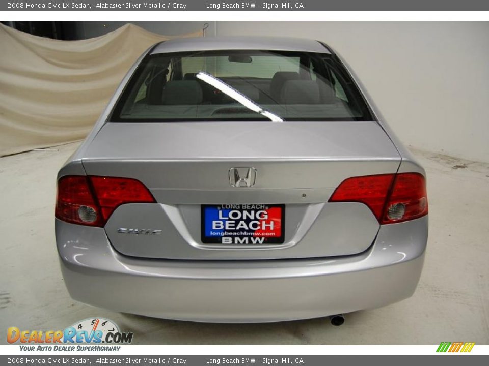 2008 Honda Civic LX Sedan Alabaster Silver Metallic / Gray Photo #5
