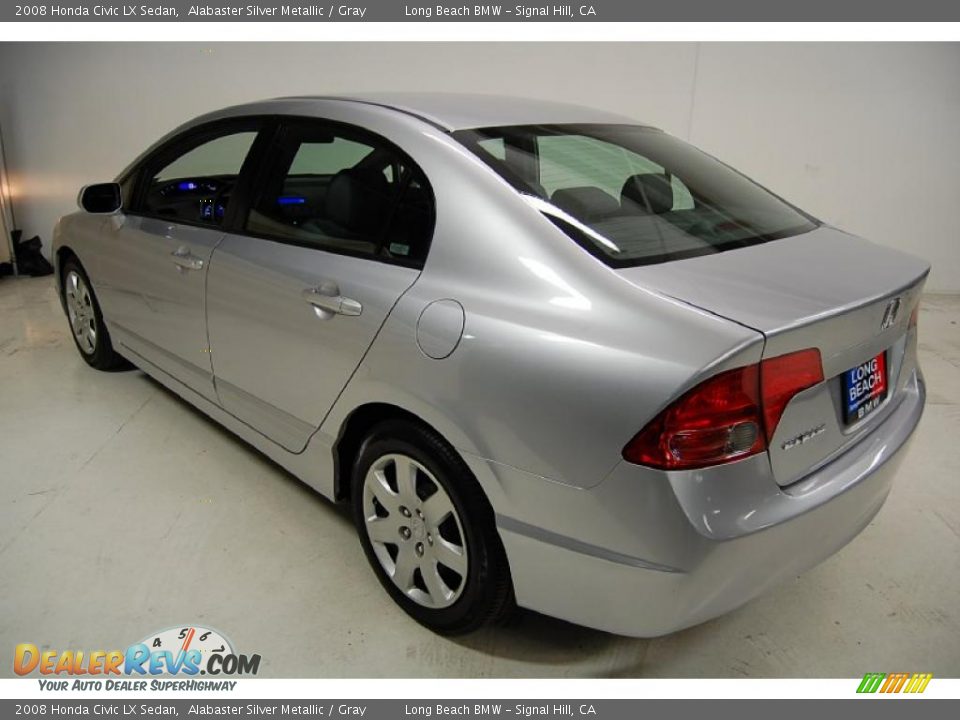2008 Honda Civic LX Sedan Alabaster Silver Metallic / Gray Photo #6