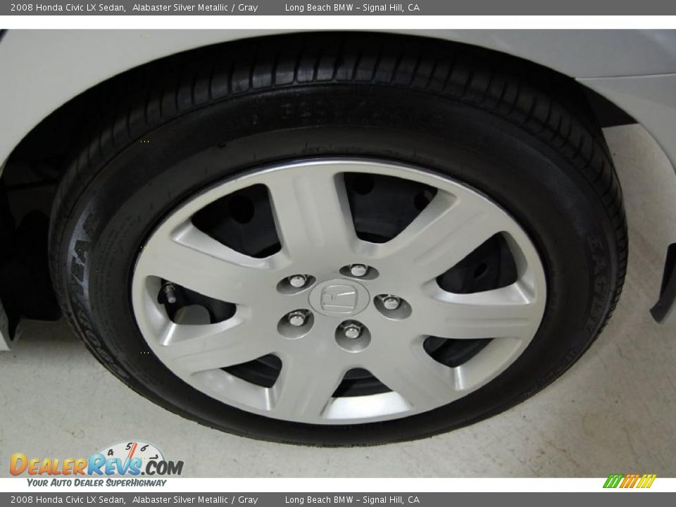 2008 Honda Civic LX Sedan Alabaster Silver Metallic / Gray Photo #7
