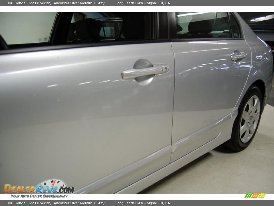 2008 Honda Civic LX Sedan Alabaster Silver Metallic / Gray Photo #10