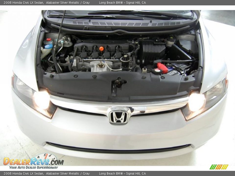 2008 Honda Civic LX Sedan Alabaster Silver Metallic / Gray Photo #12