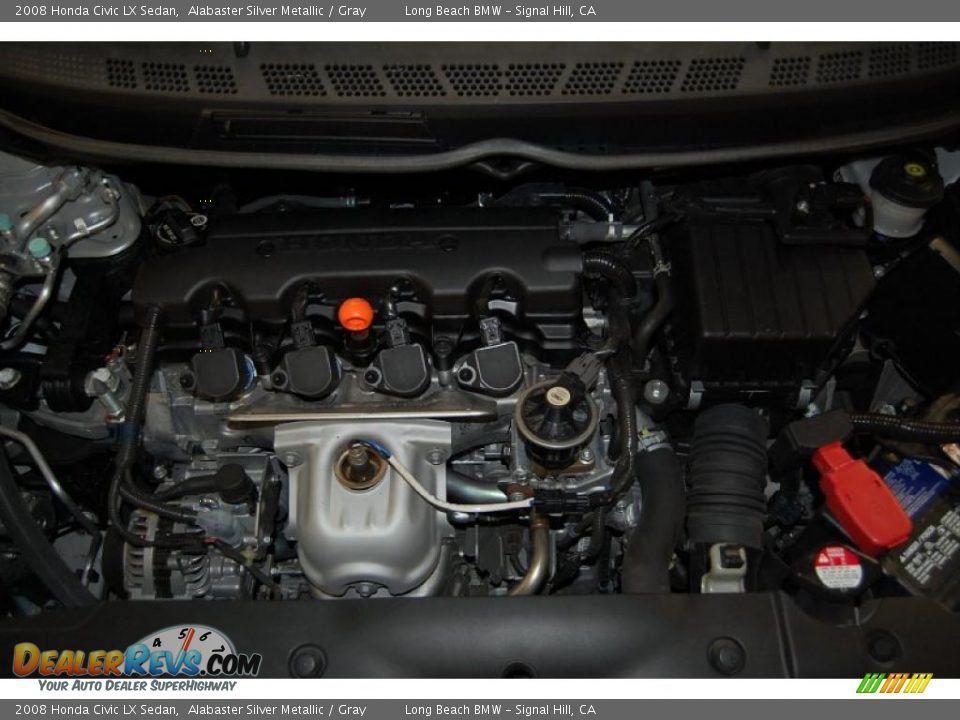 2008 Honda Civic LX Sedan Alabaster Silver Metallic / Gray Photo #13