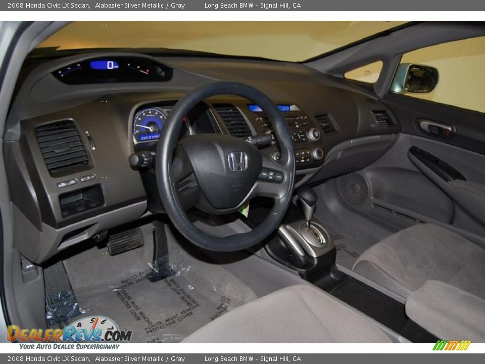 2008 Honda Civic LX Sedan Alabaster Silver Metallic / Gray Photo #14