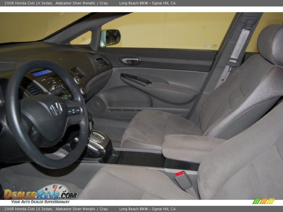 2008 Honda Civic LX Sedan Alabaster Silver Metallic / Gray Photo #15