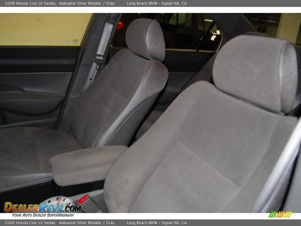 2008 Honda Civic LX Sedan Alabaster Silver Metallic / Gray Photo #16