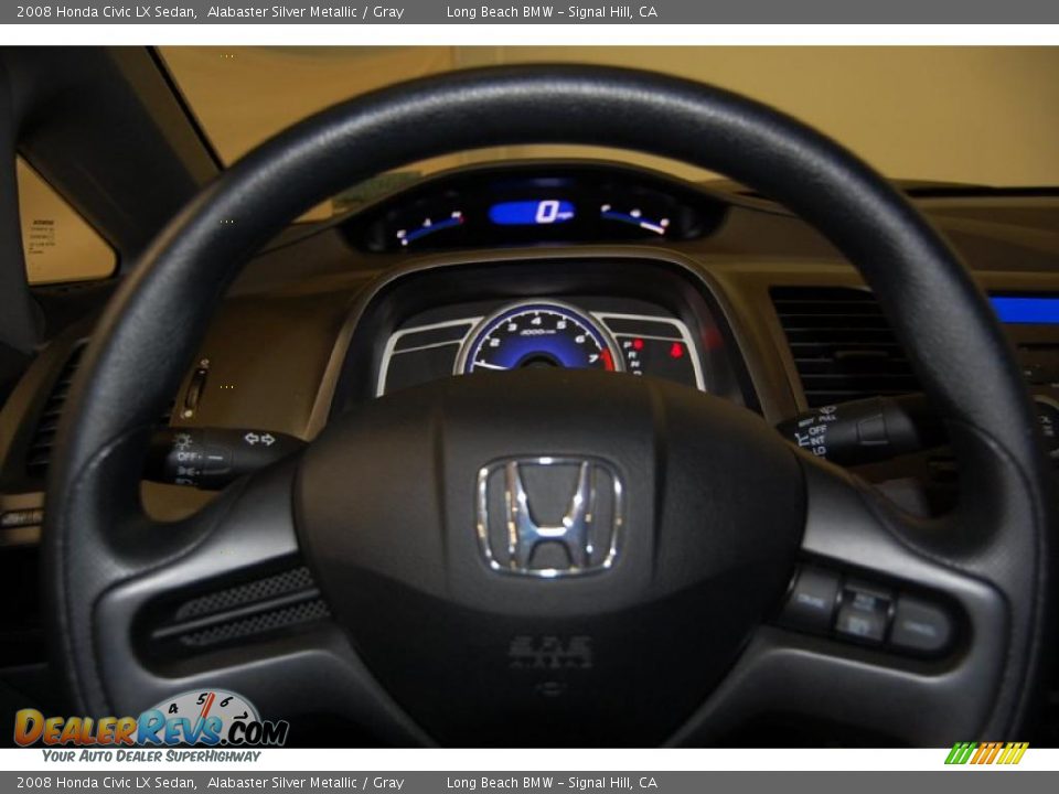 2008 Honda Civic LX Sedan Alabaster Silver Metallic / Gray Photo #26