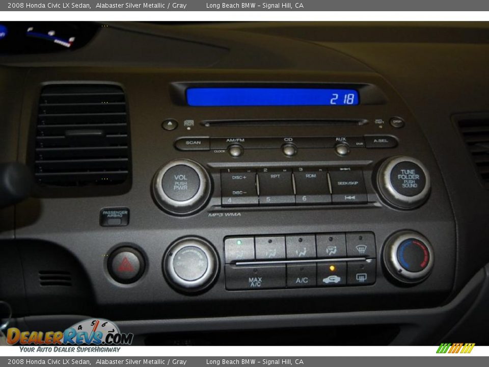 2008 Honda Civic LX Sedan Alabaster Silver Metallic / Gray Photo #27