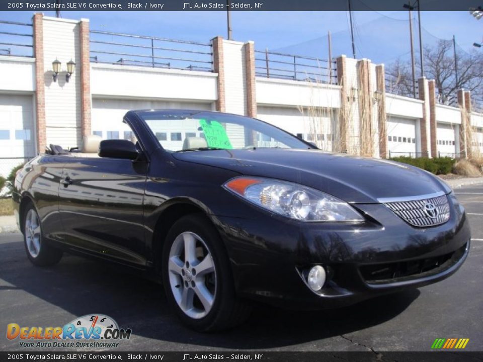 2005 Toyota Solara SLE V6 Convertible Black / Ivory Photo #8