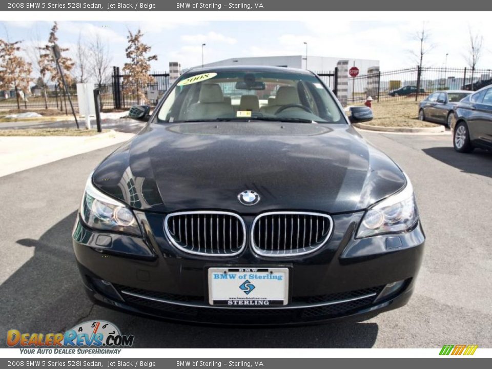 2008 BMW 5 Series 528i Sedan Jet Black / Beige Photo #1