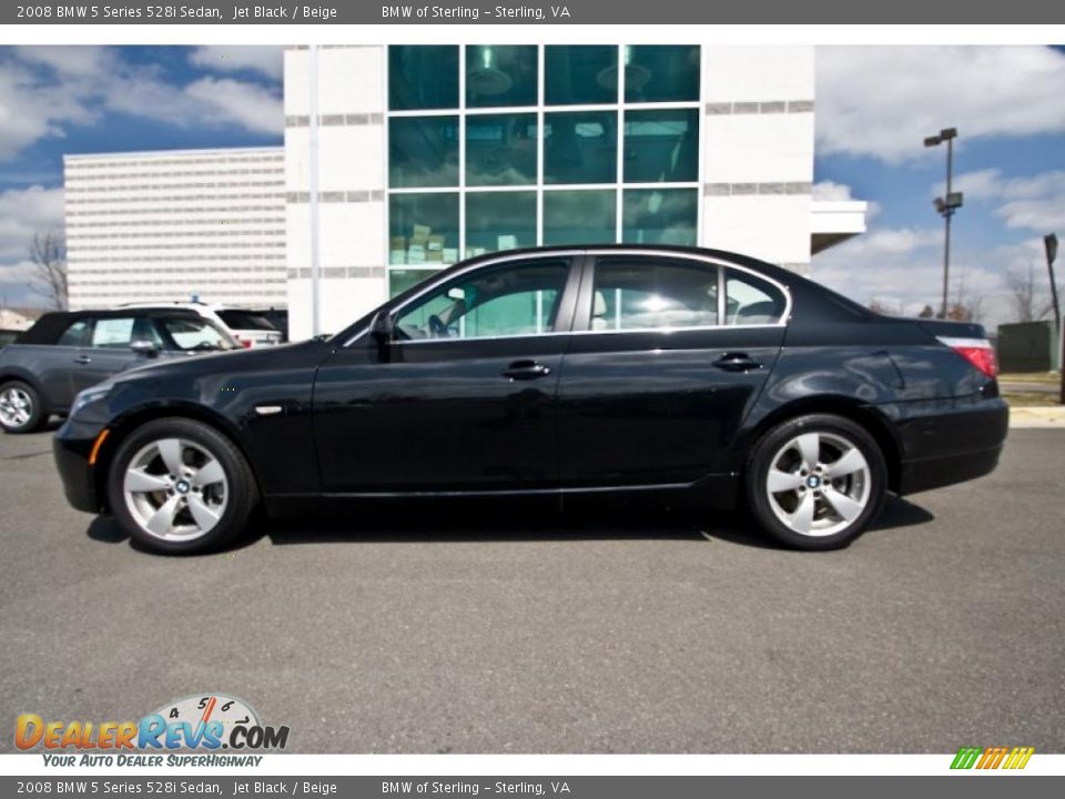 2008 BMW 5 Series 528i Sedan Jet Black / Beige Photo #3