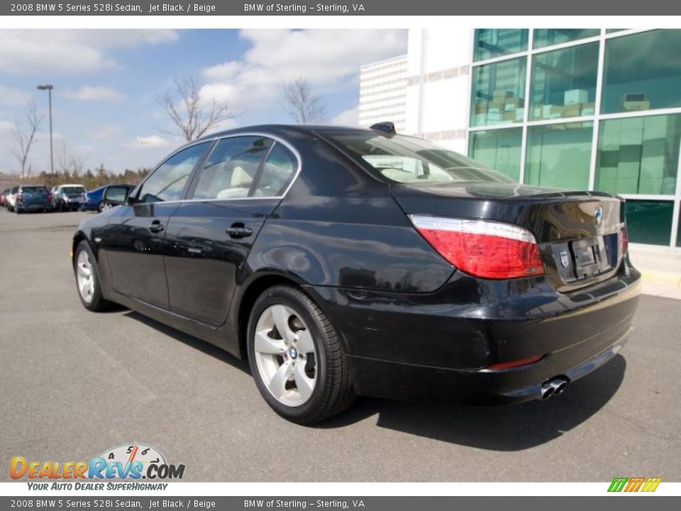 2008 BMW 5 Series 528i Sedan Jet Black / Beige Photo #4