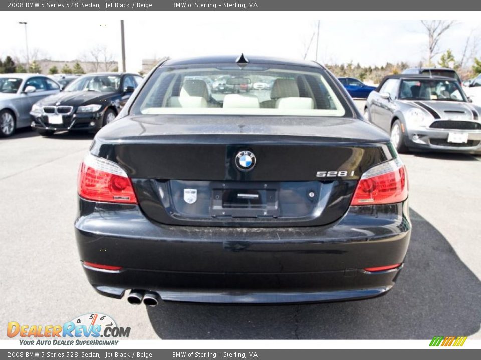 2008 BMW 5 Series 528i Sedan Jet Black / Beige Photo #5