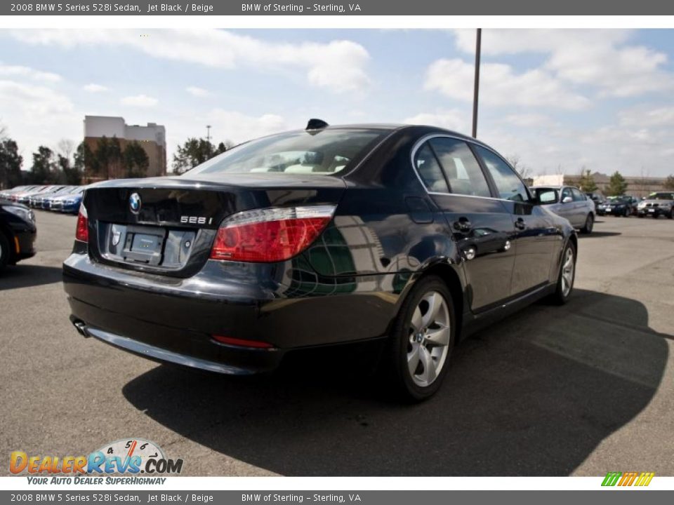 2008 BMW 5 Series 528i Sedan Jet Black / Beige Photo #6