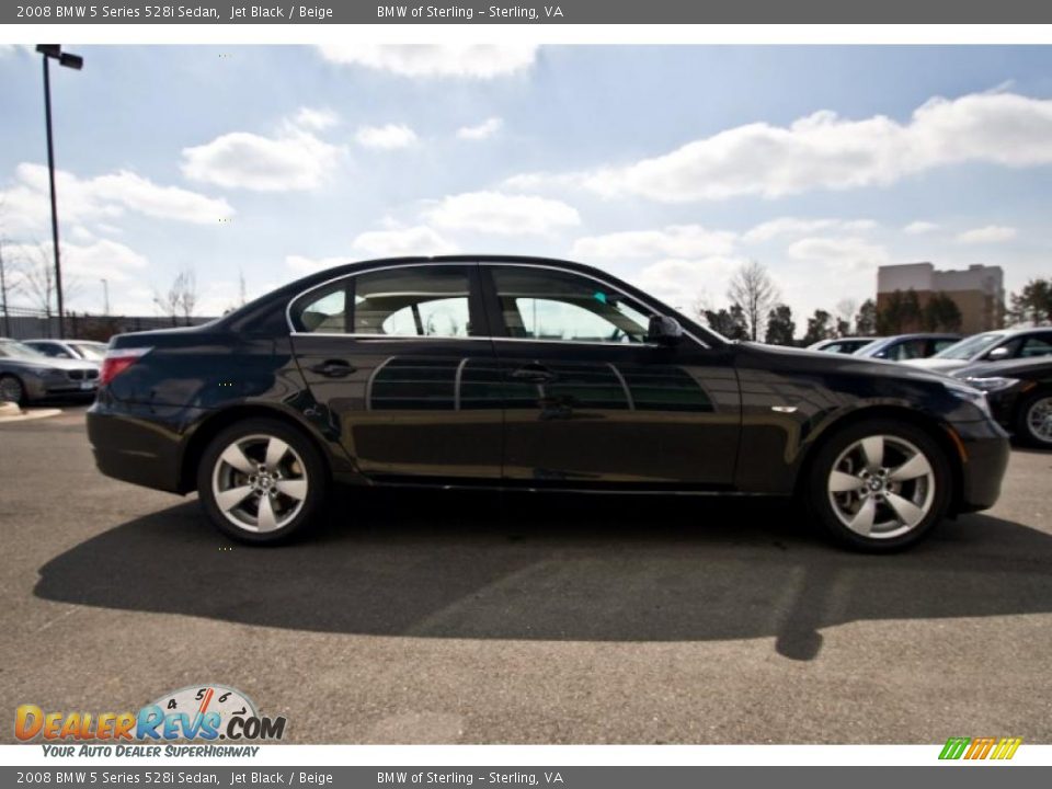 2008 BMW 5 Series 528i Sedan Jet Black / Beige Photo #7