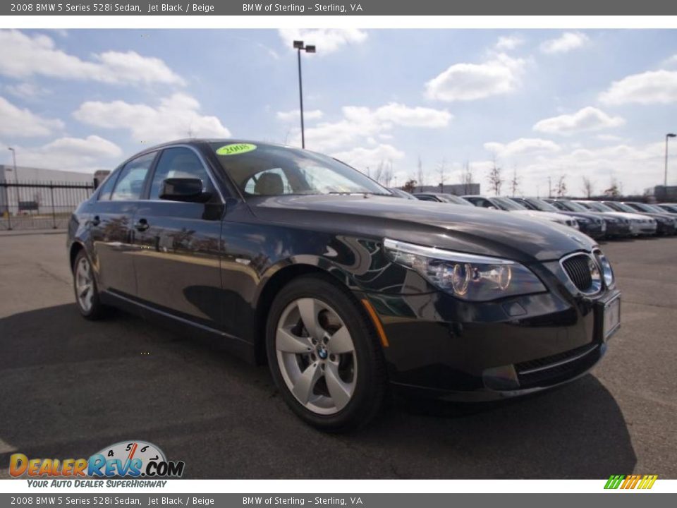 2008 BMW 5 Series 528i Sedan Jet Black / Beige Photo #8
