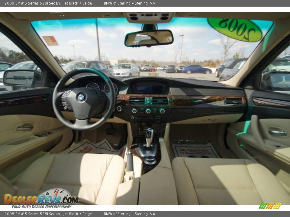 2008 BMW 5 Series 528i Sedan Jet Black / Beige Photo #11