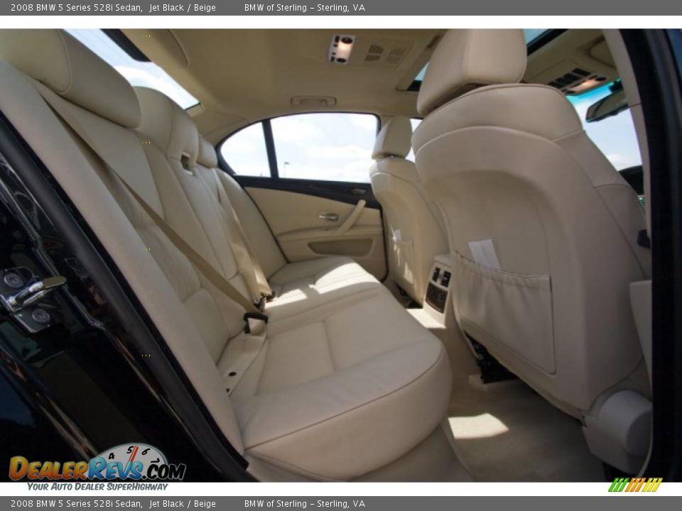 2008 BMW 5 Series 528i Sedan Jet Black / Beige Photo #12