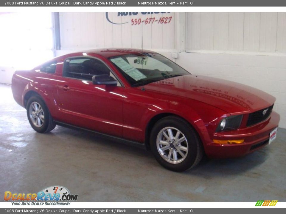 2008 Ford Mustang V6 Deluxe Coupe Dark Candy Apple Red / Black Photo #2