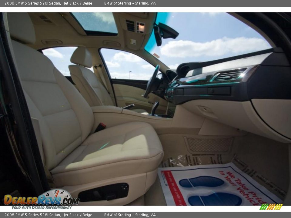 2008 BMW 5 Series 528i Sedan Jet Black / Beige Photo #13