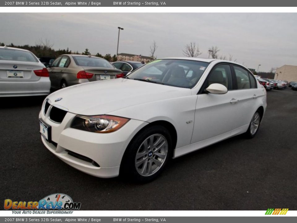 2007 BMW 3 Series 328i Sedan Alpine White / Beige Photo #2