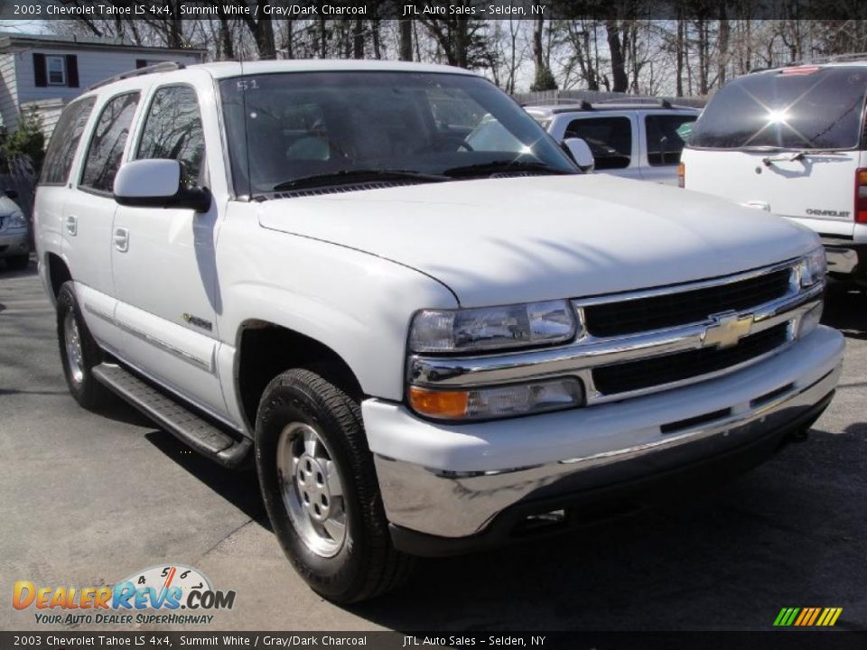 2003 Chevrolet Tahoe LS 4x4 Summit White / Gray/Dark Charcoal Photo #6