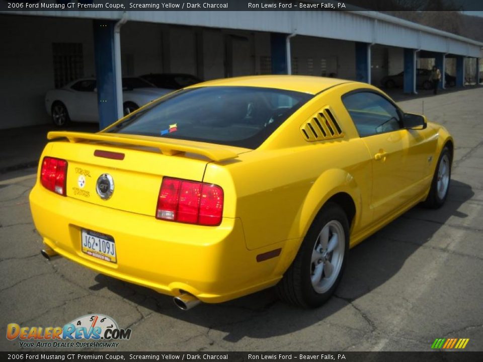 2006 Ford Mustang GT Premium Coupe Screaming Yellow / Dark Charcoal Photo #2